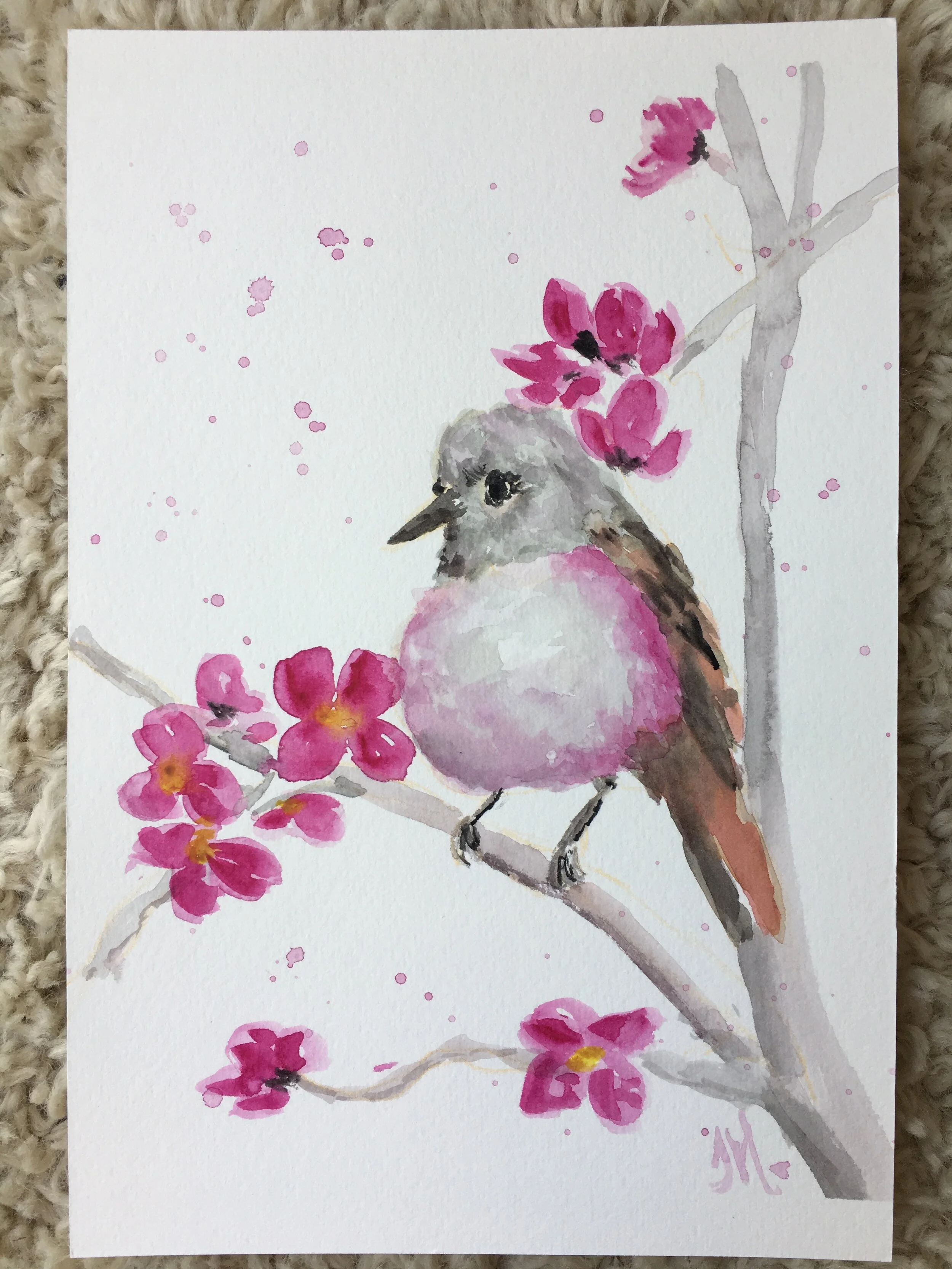 Blushing Beauty watercolor class $22