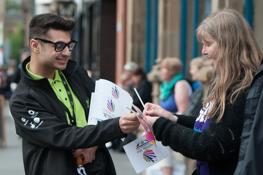 People enjoying Commonwealth Games in Glasgow on 27th July 2014 - Glasgow 2014