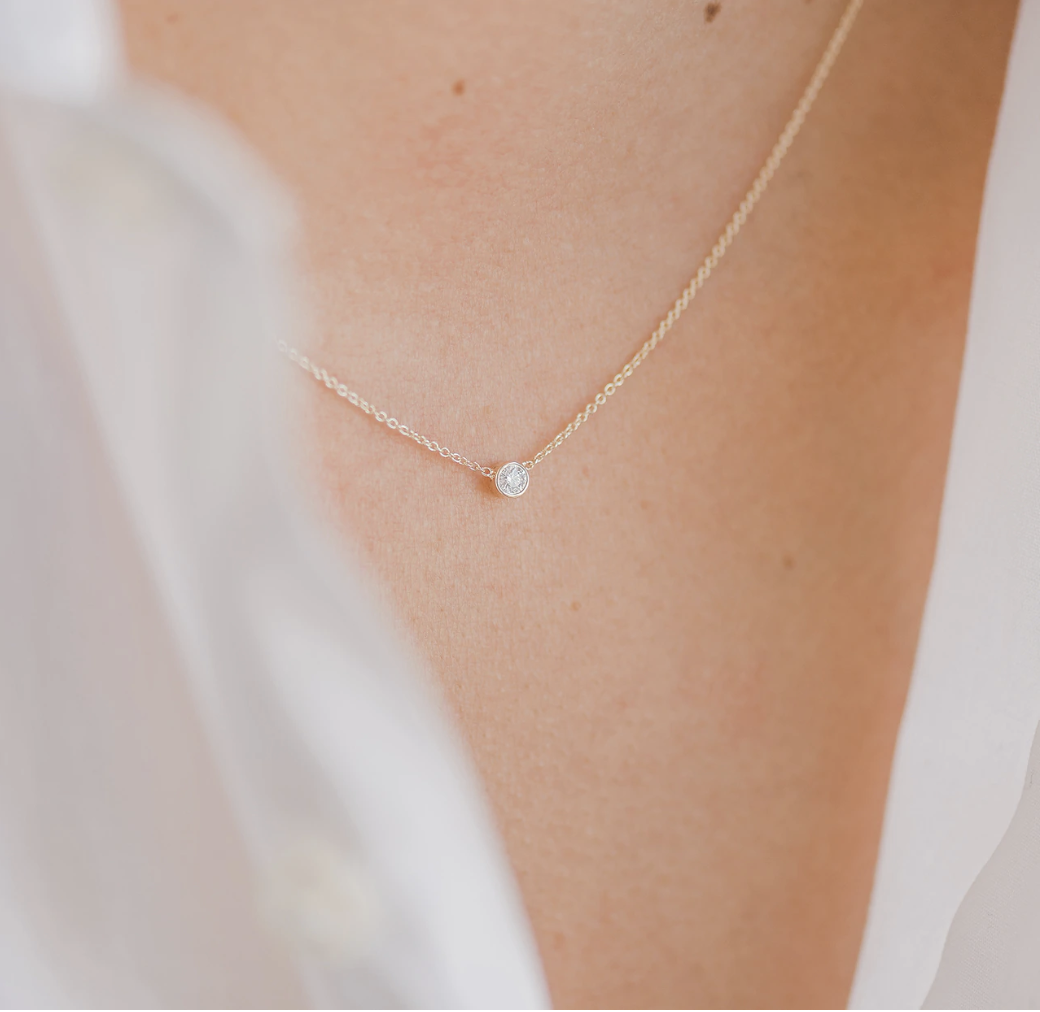 Small Bezel Diamond Necklace