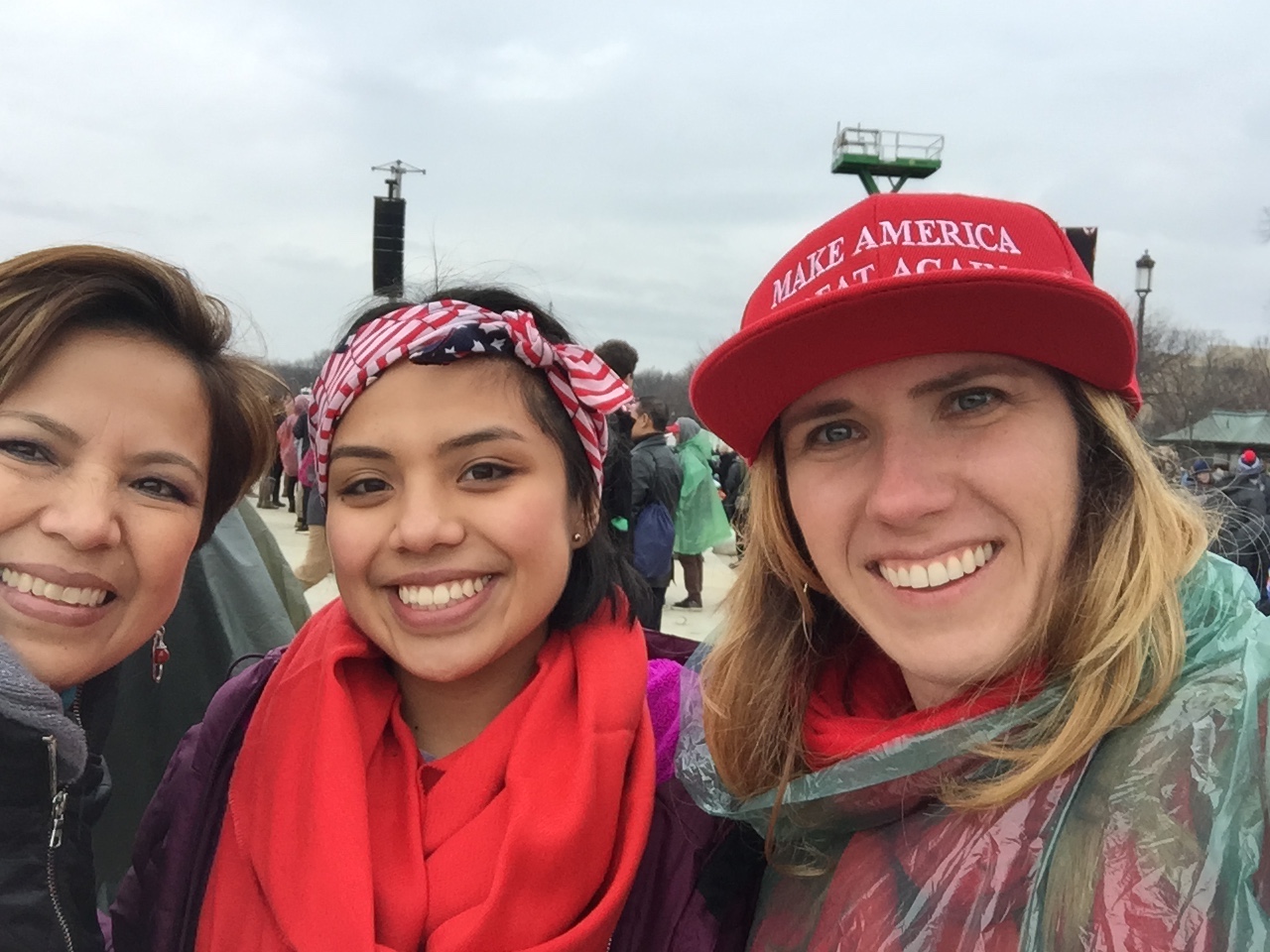 The wonderful Latina mother and daughter who befriended me while we were standing in line. They were thrilled to be at Trump's inauguration.