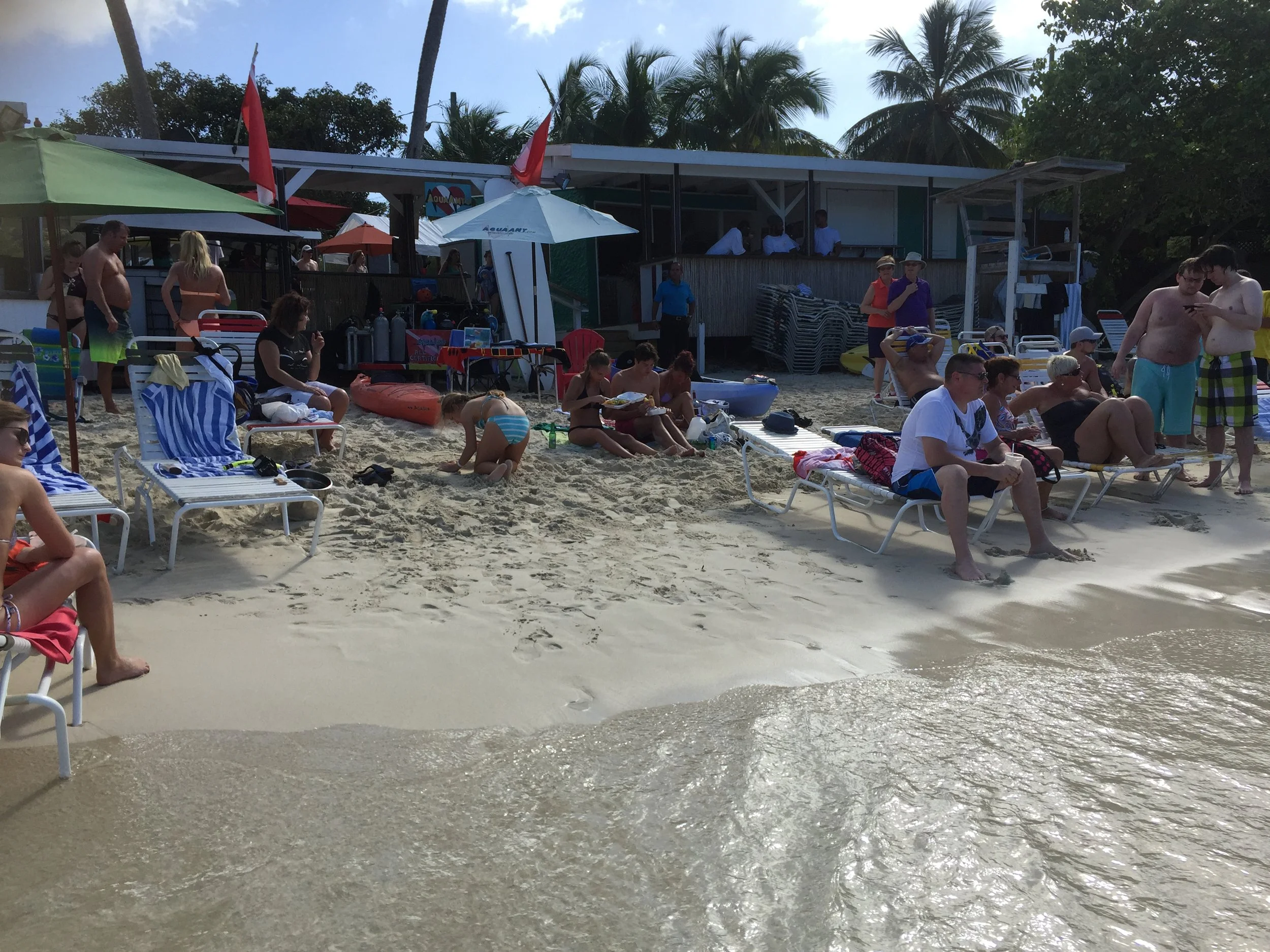 The crowds can get pretty thick at Coki Beach