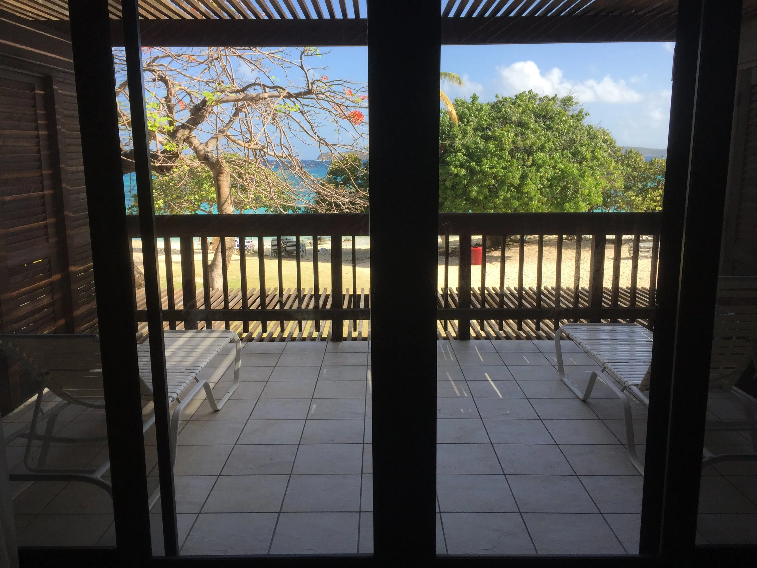 The view of the beach from our room