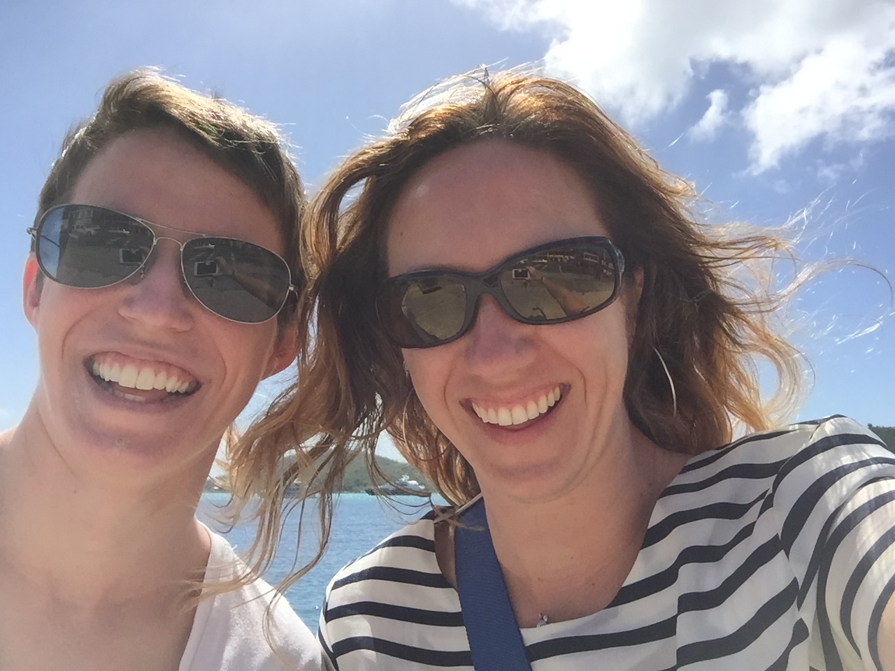 Our one and only selfie, taken in Charlotte Amalie on our way to the airport