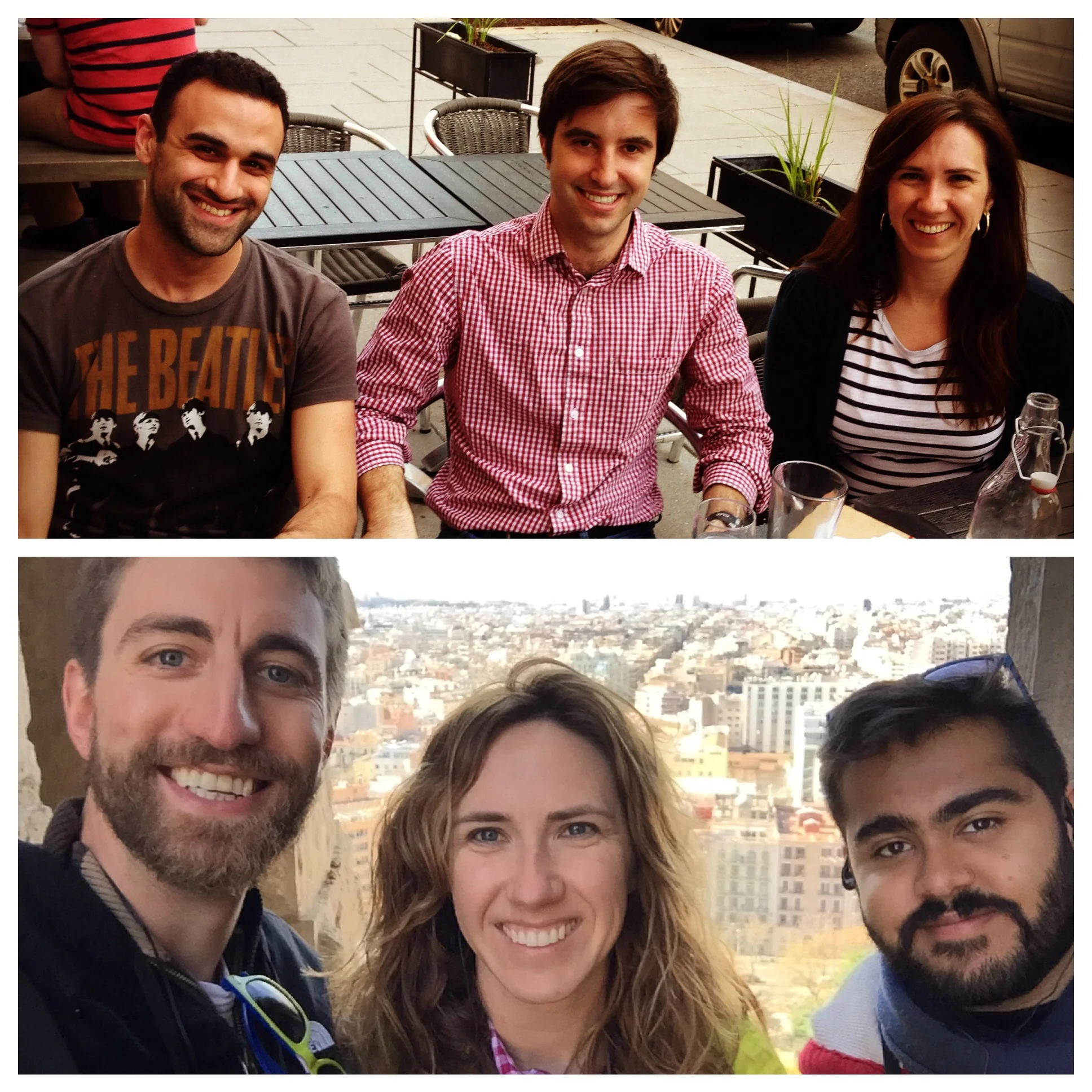 A small showing of the diverse group of friends I have come to respect and admire at school (the top picture was taken at the end of my 1L year; the bottom was taken in the tower of the Sagrada Familia cathedral on our global residency to Spain. One was from CA, one from NY, one from MD, and one from India. They were all brilliant and challenged me on a daily basis, and I am grateful for their friendship. 