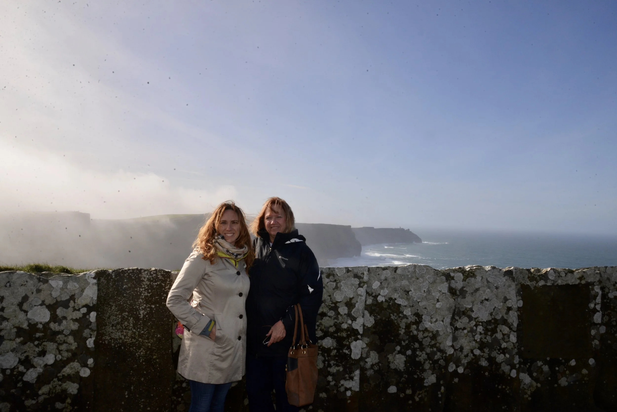 Check out that morning fog streaming off the Cliffs of Moher