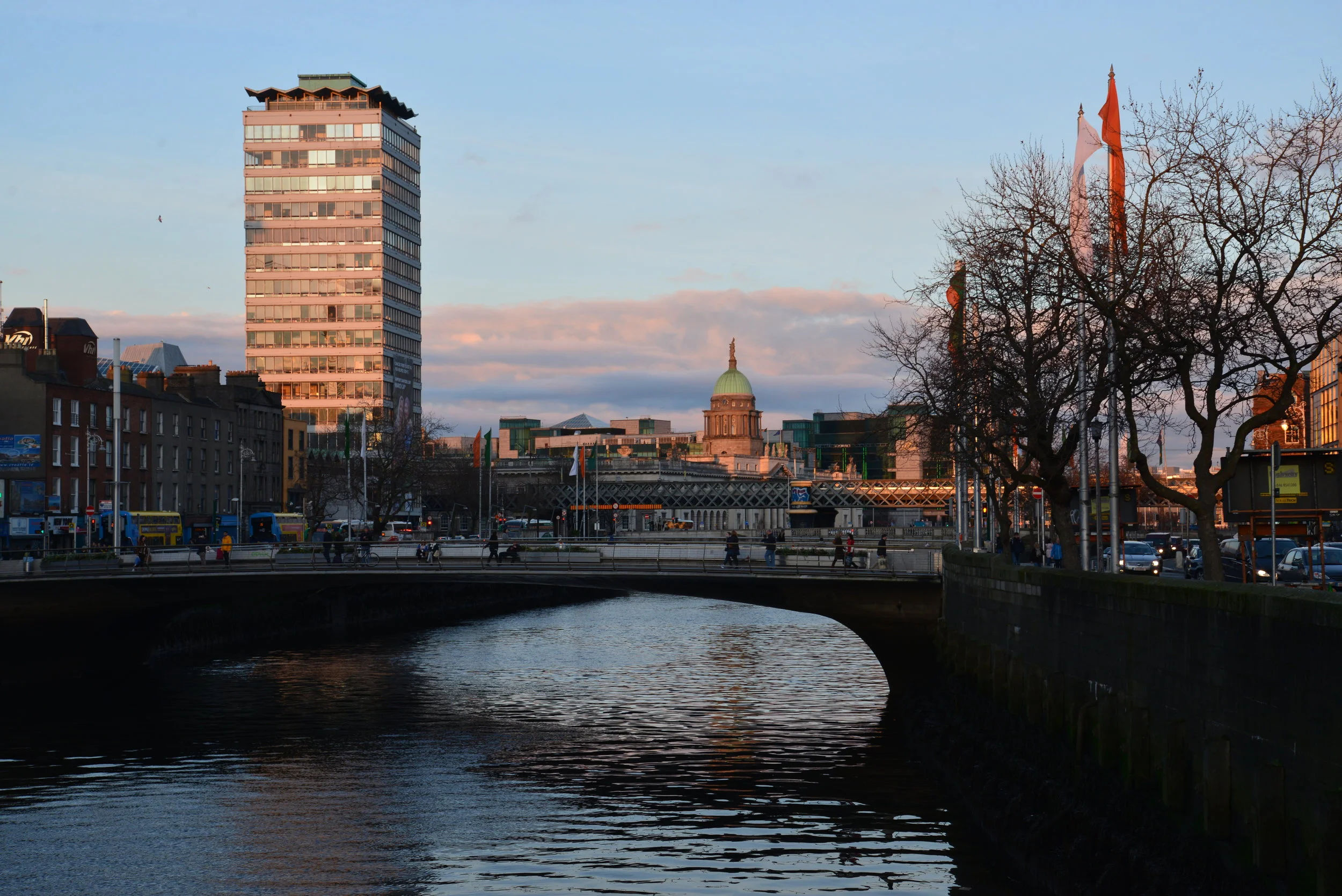 A view from the River Liffey near Temple Bar