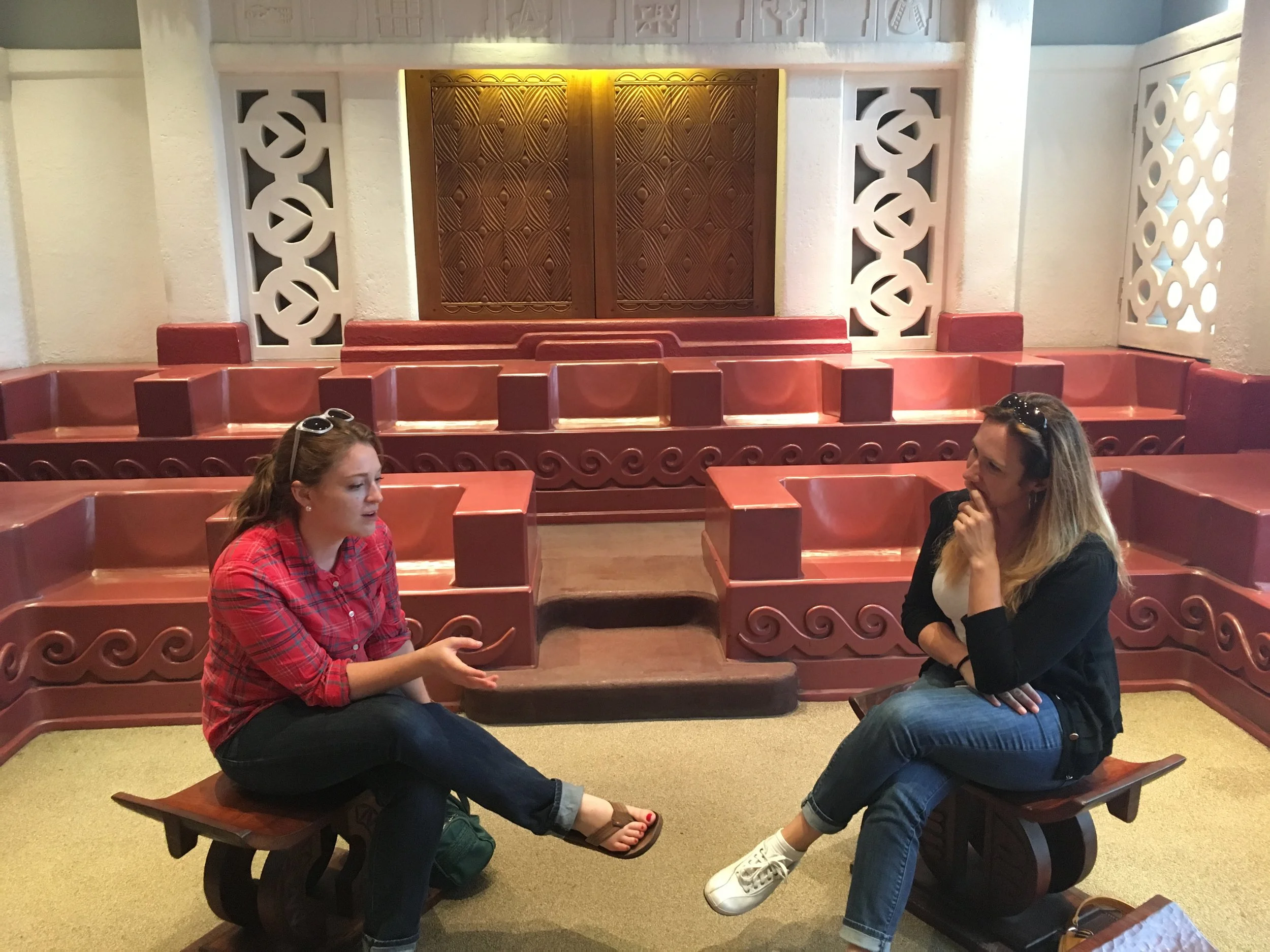 Jamie and I waxing academic in the African room