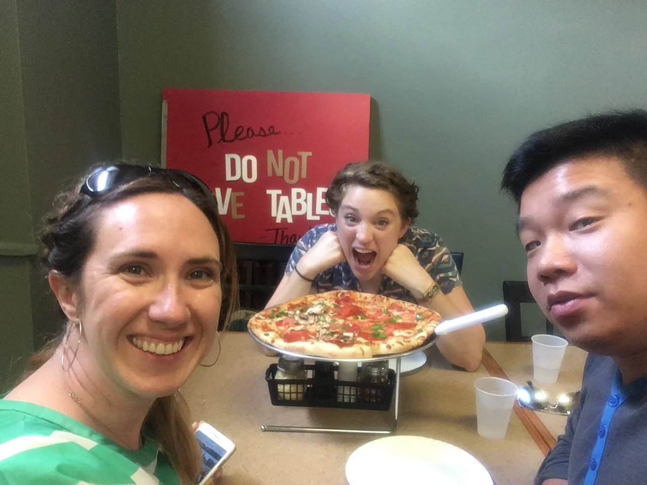 Paddler's Pizza. We were all starving.