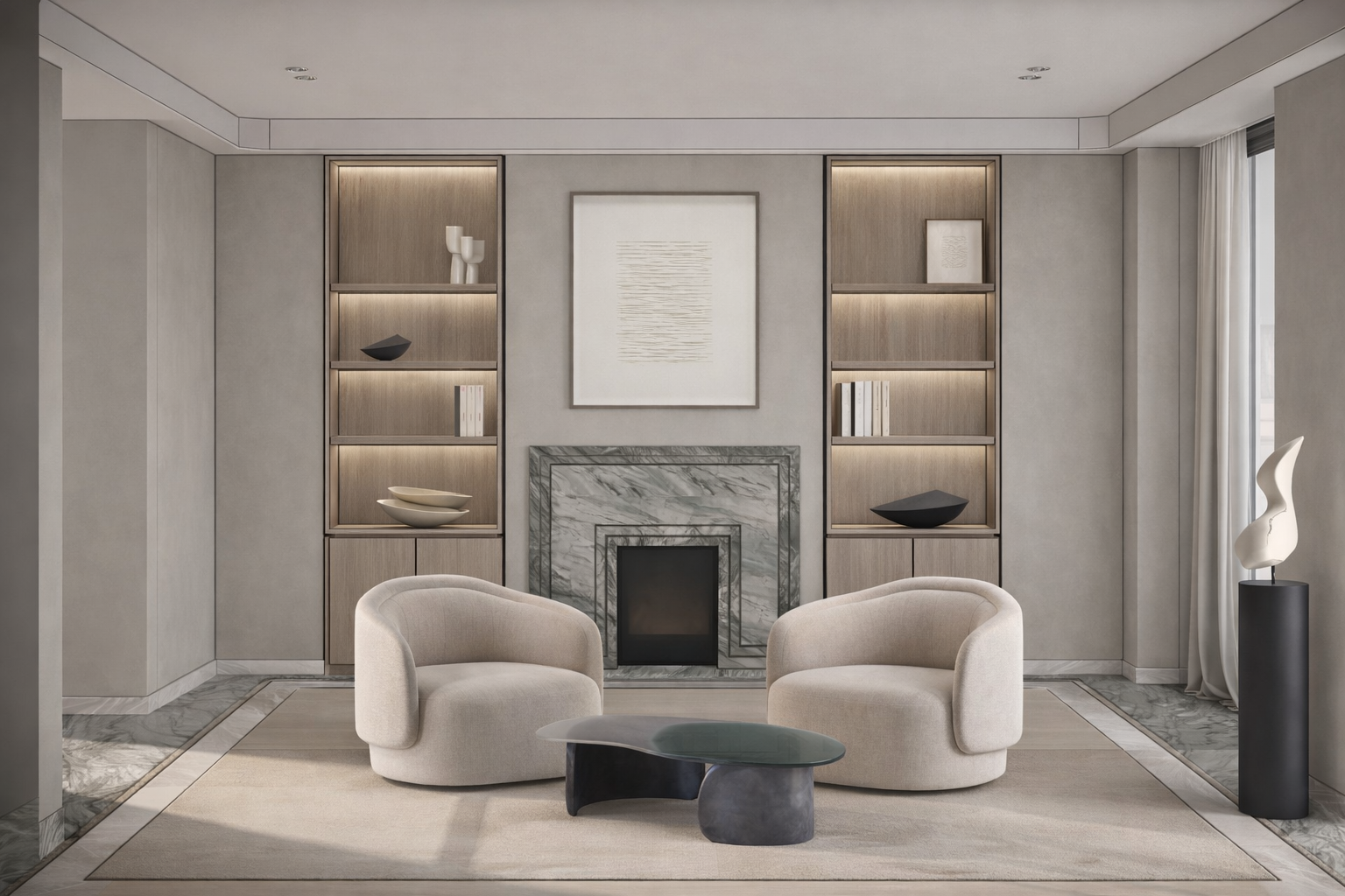 Contemporary Sitting Area Living Room Sydney