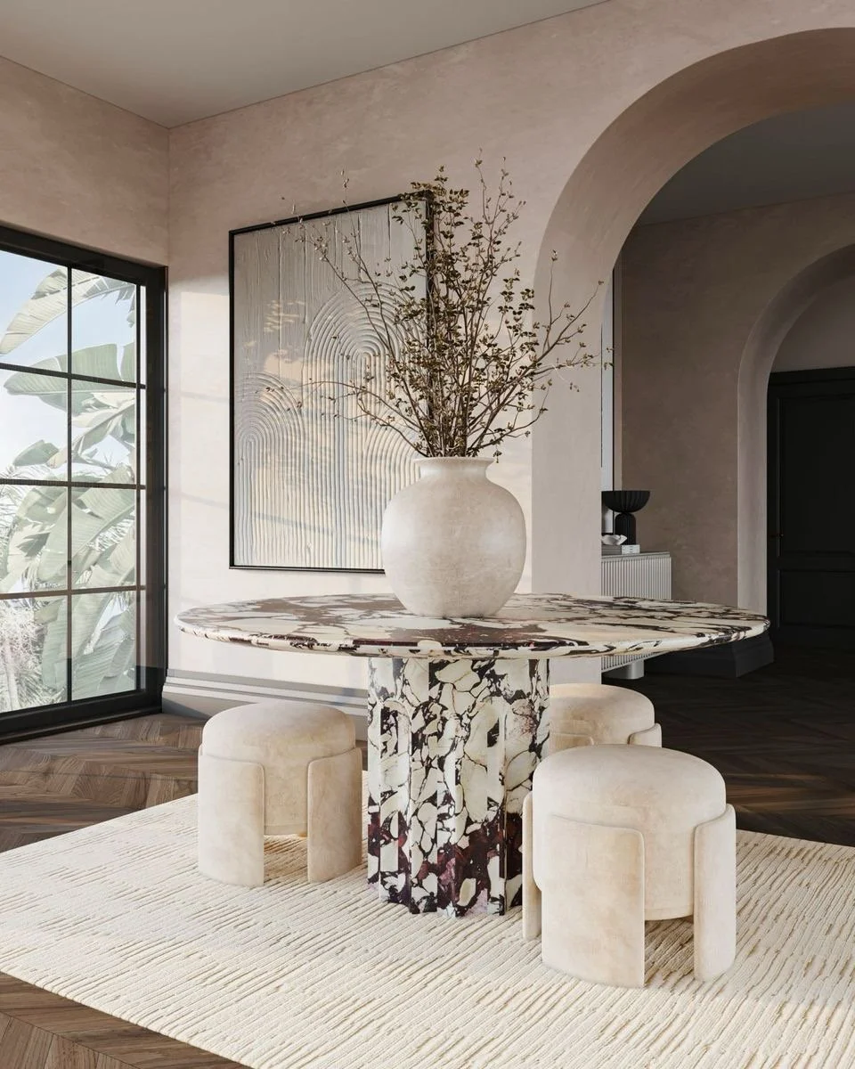 Luxury interior design for a contemporary living room with curated furniture.