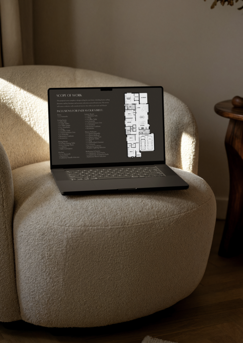 Online interior design service specialising in luxury furniture and styling