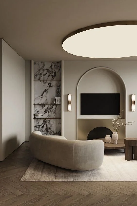 Modern lounge room featuring bespoke furnishings and refined interior styling.