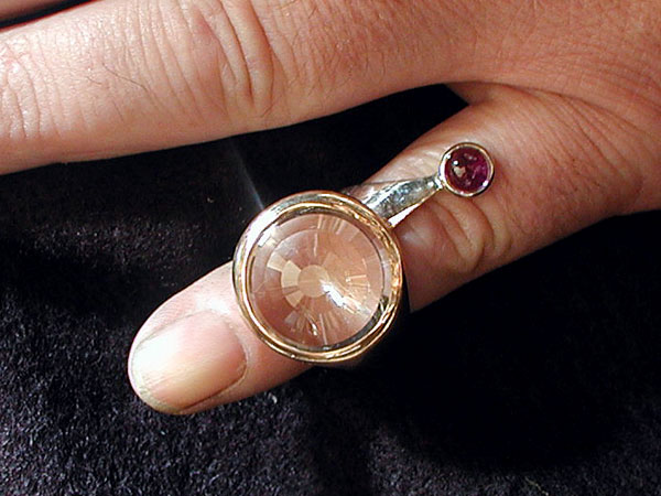 Quartz and Ruby Ring