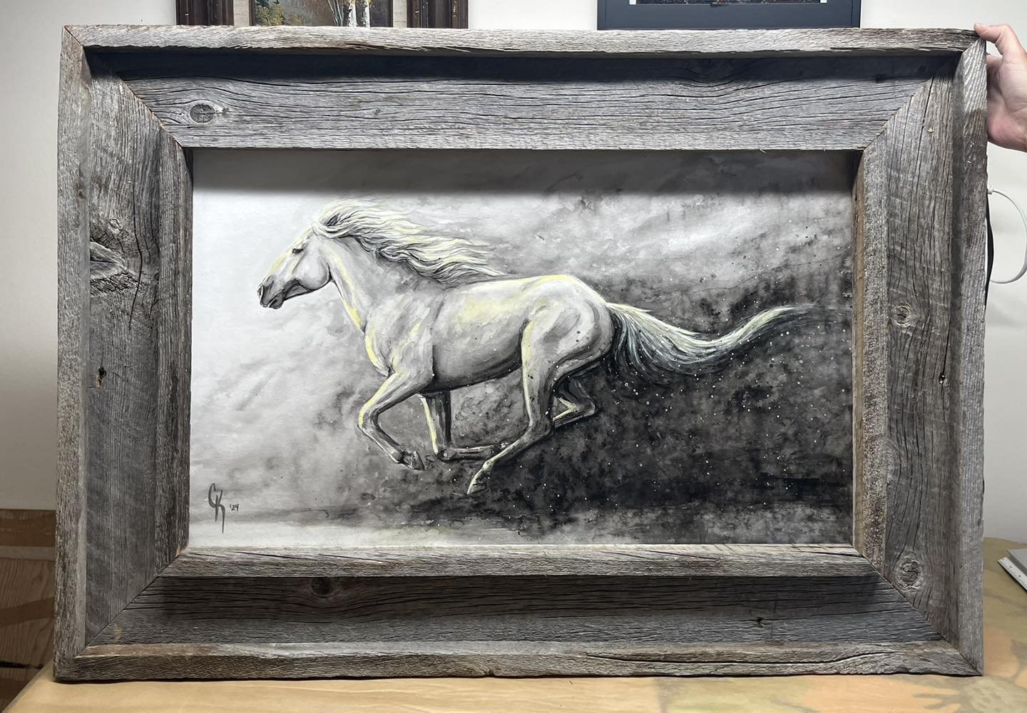 &ldquo;Mine&rdquo; and &ldquo;Grace&rdquo; in their new frames built by @twistedtimbers . These two paintings are at @artleaguecody for their 59th Annual Community Art Show! Show  starts May 22nd!