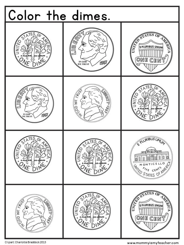 dime coloring page