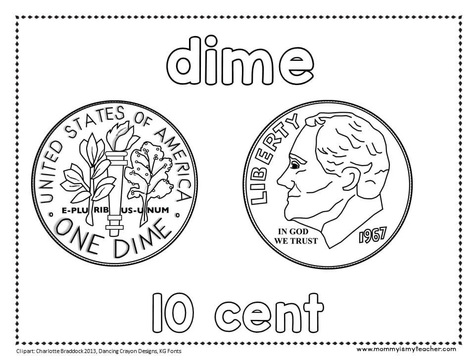 dime coloring page