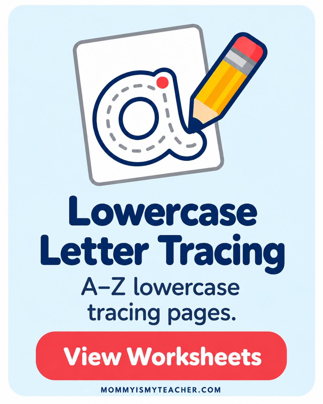 Lowercase Letter Tracing Worksheets – Free printable lowercase alphabet tracing worksheets for preschool and kindergarten handwriting, letter formation, and fine motor skills practice.