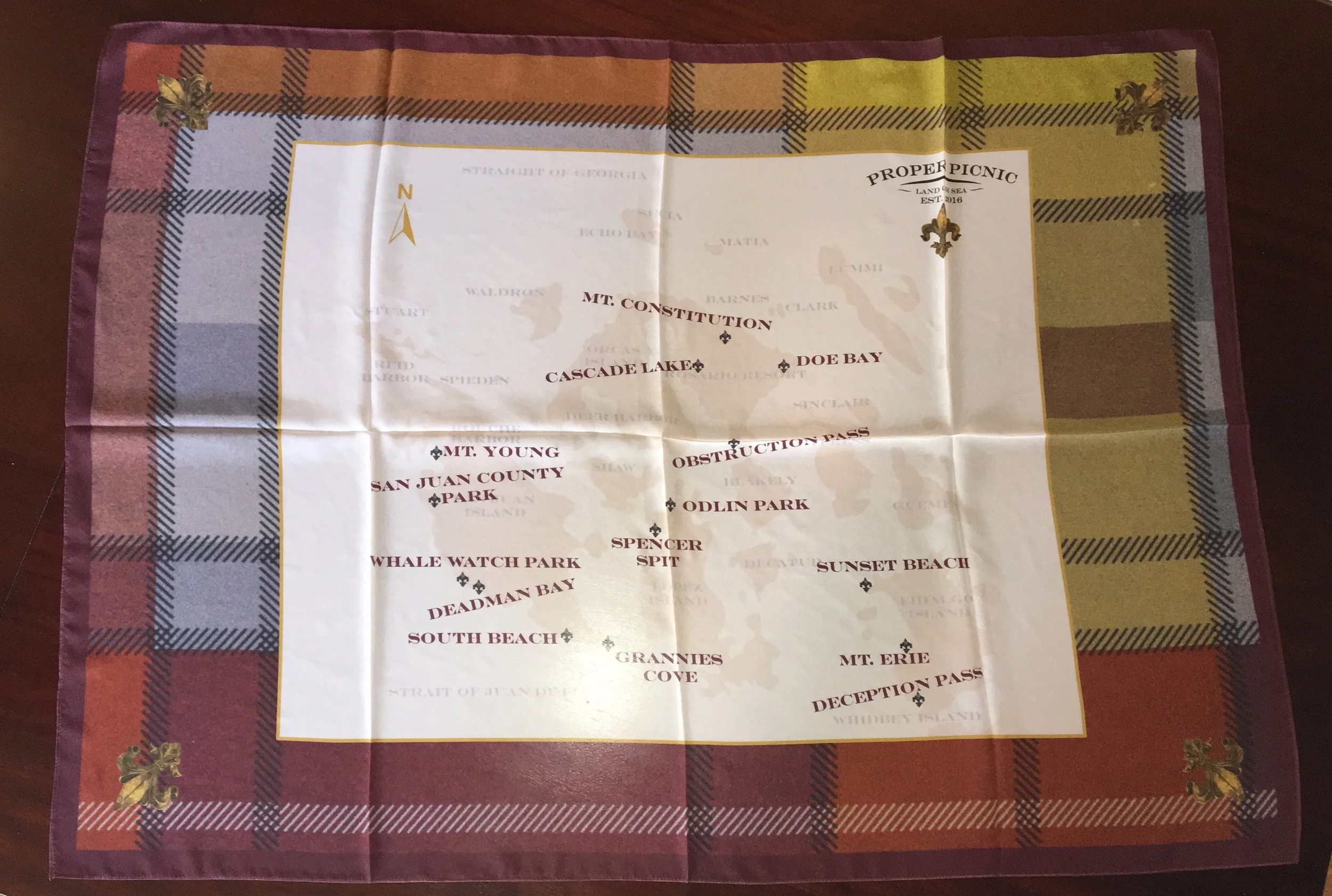 Proper Picnic Signature San Juan Islands Map Scarf