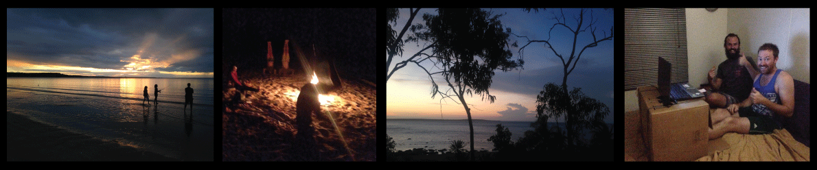 Sunset fishing on Bickerton| flaming yogic-stands with Skye, Chop & Tom | sunset beauty on Groote | Tom & Chop’s cinema
