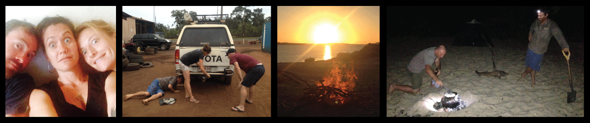 Eylandt fever setting in| Tiring tyre antics | sunset camp fire | haloumi cookin’ off camp-oven heat
