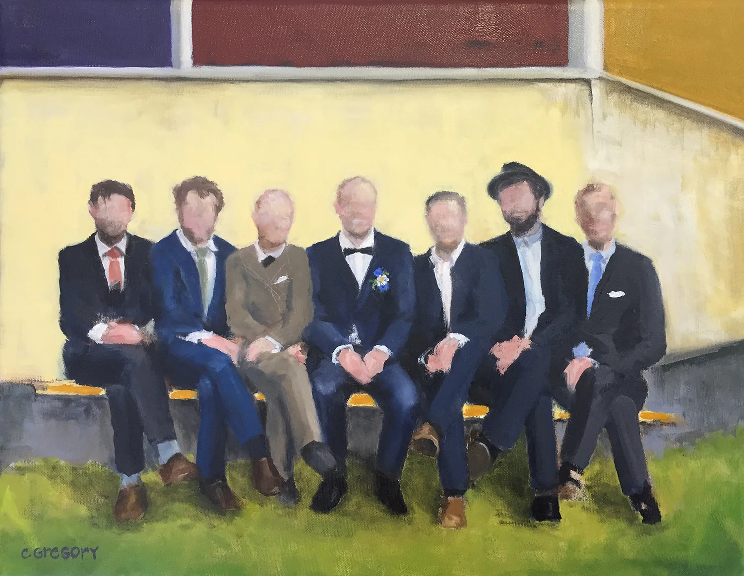 Groomsmen , 18 x 14 inches, oil on canvas, 750.00