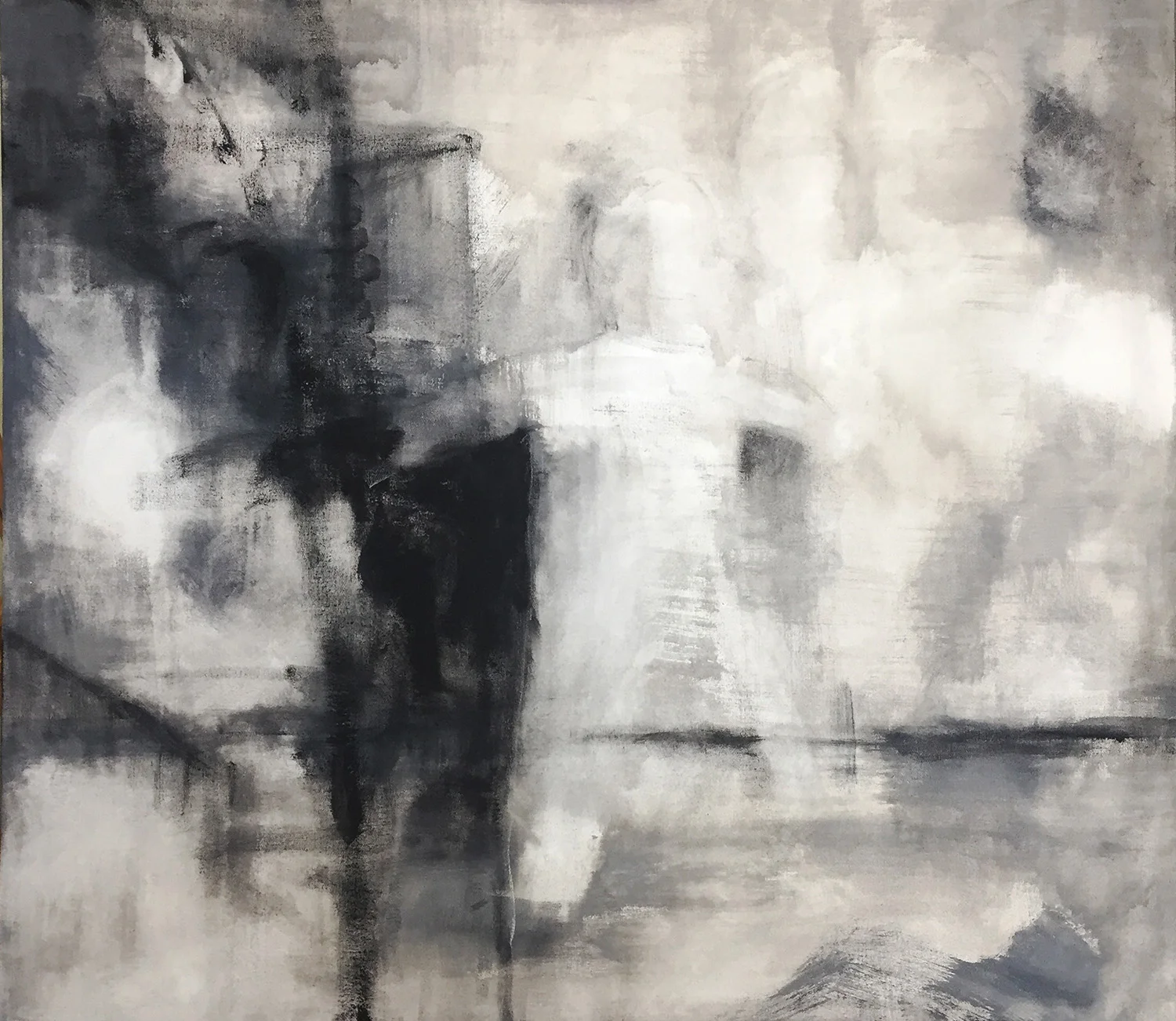 Blacks and Grays , 36 x 32 inches, acrylic on canvas