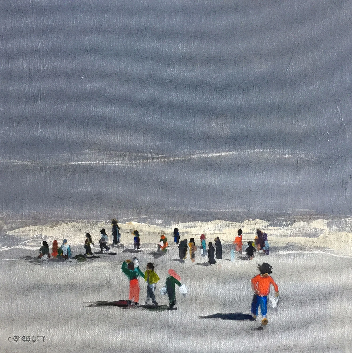 Refugees II , 12 x 12 inches, acrylic on canvas, SOLD