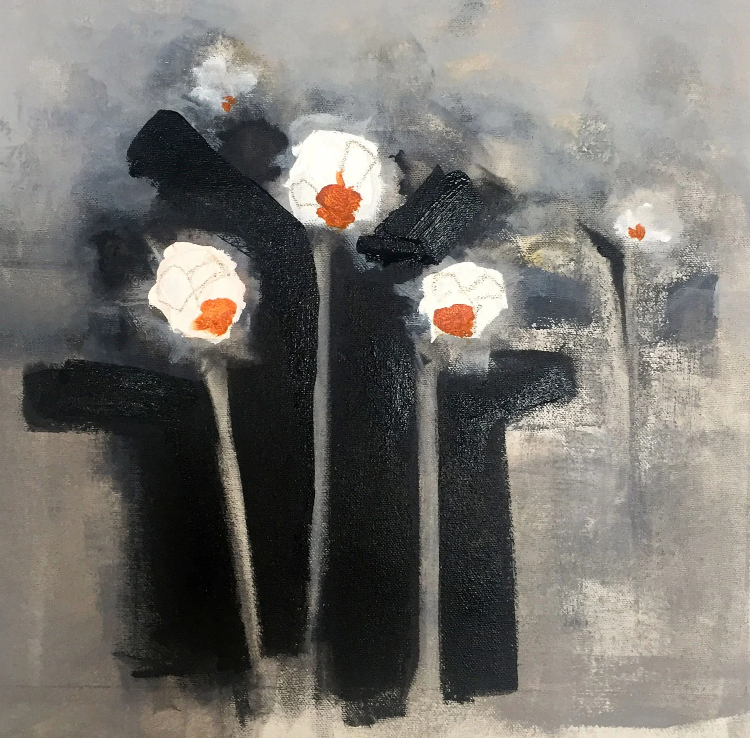 Cotton , 12 x 12 inches, acrylic on canvas, SOLD
