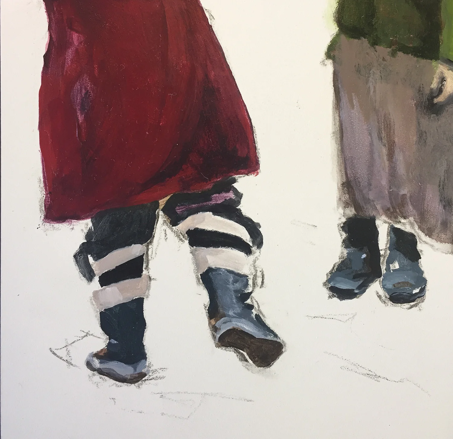 Boots , 6 x 6 inches, acrylic on gessobord