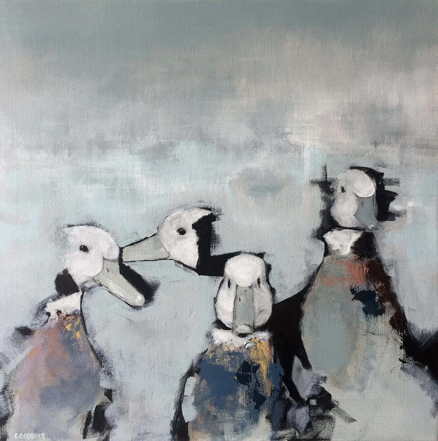 Duck 4 , acrylic on canvas, 24 x 24 inches
