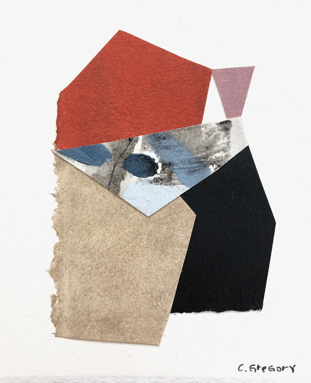 Collage, oil pastel and acrylic on paper