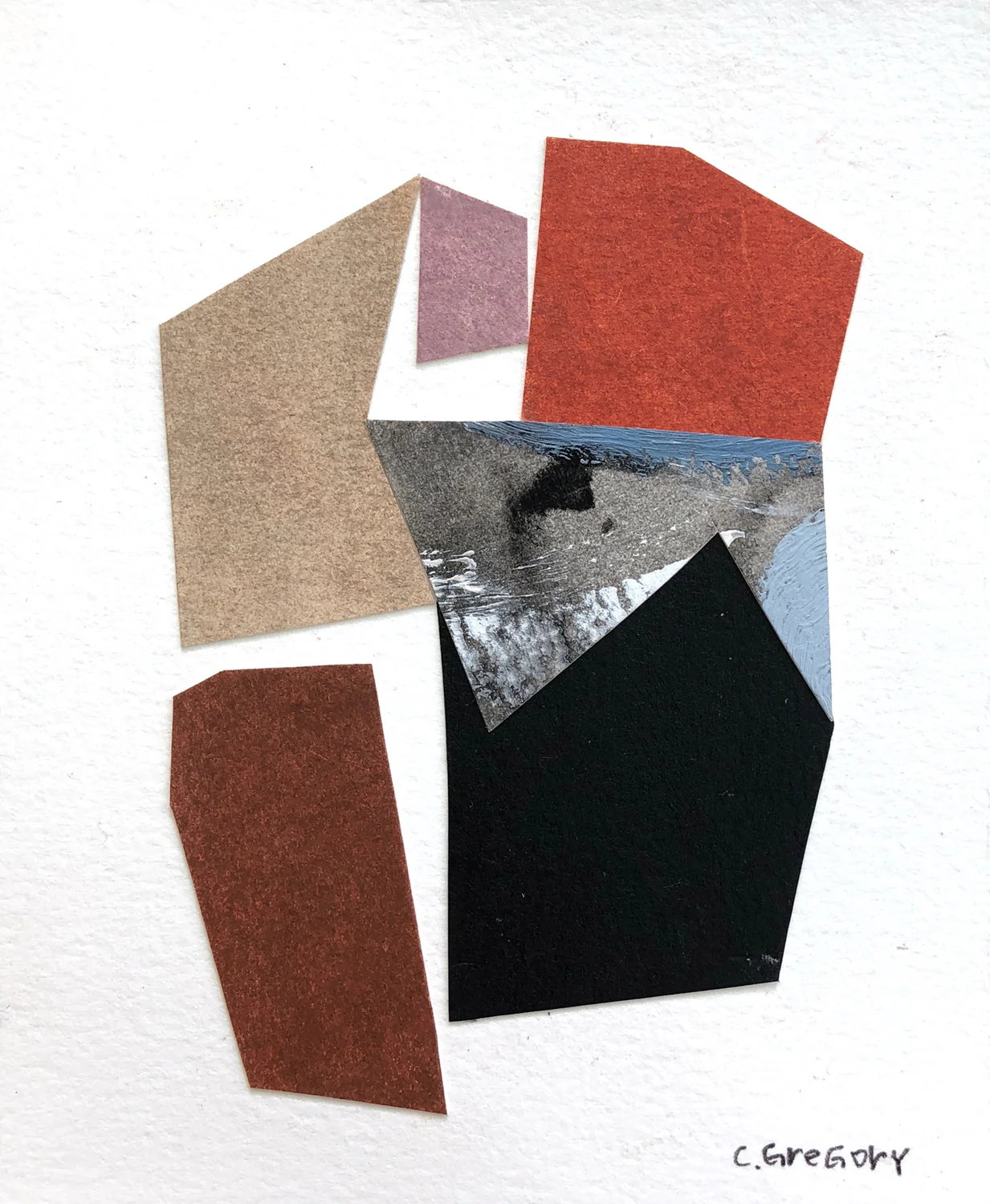 Collage, oil pastel and acrylic on paper