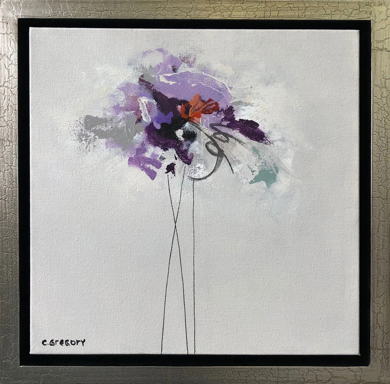 Violet Orange Flowers 12x12 framed.jpg