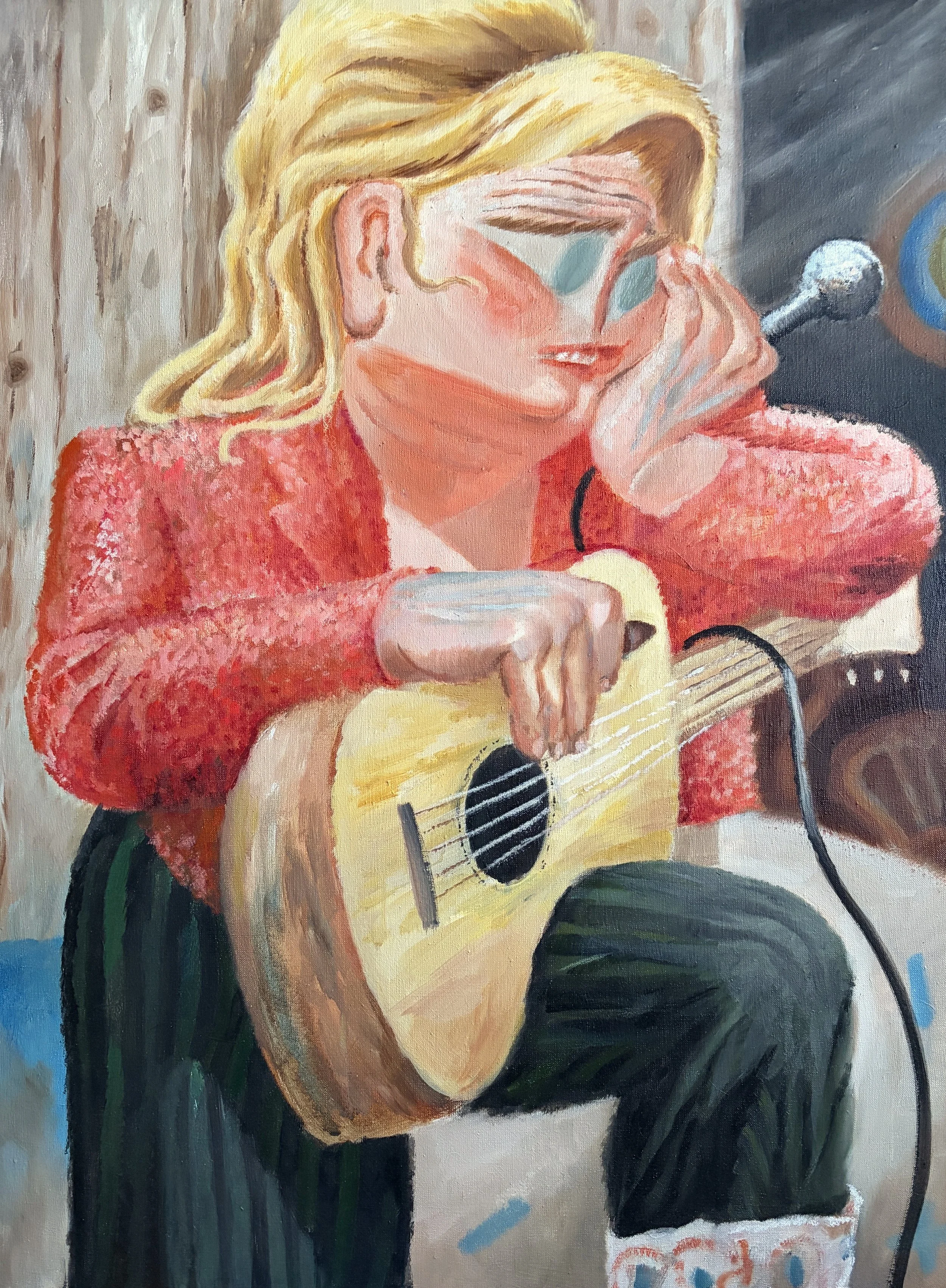 Musician doing sound check