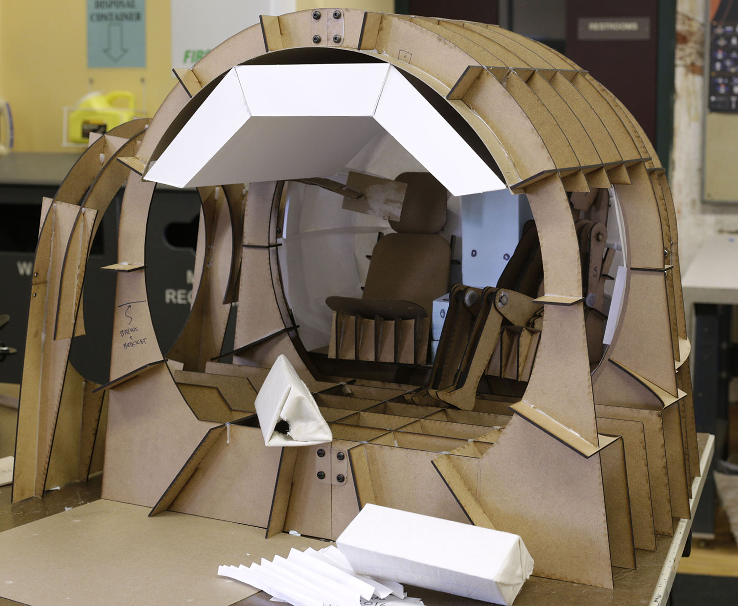 Interior view of final scale model