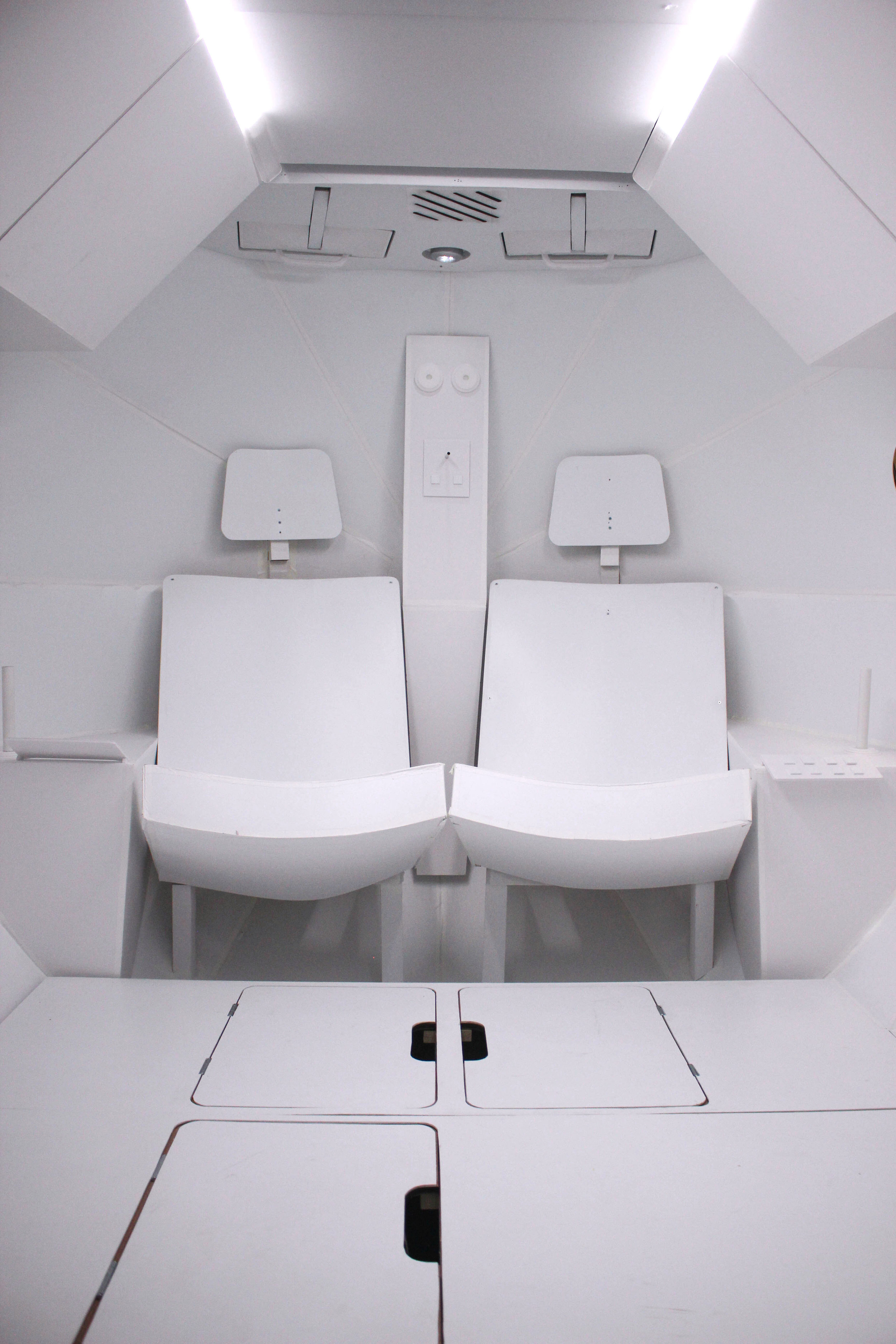 Seating arrangement for astronauts in final prototype
