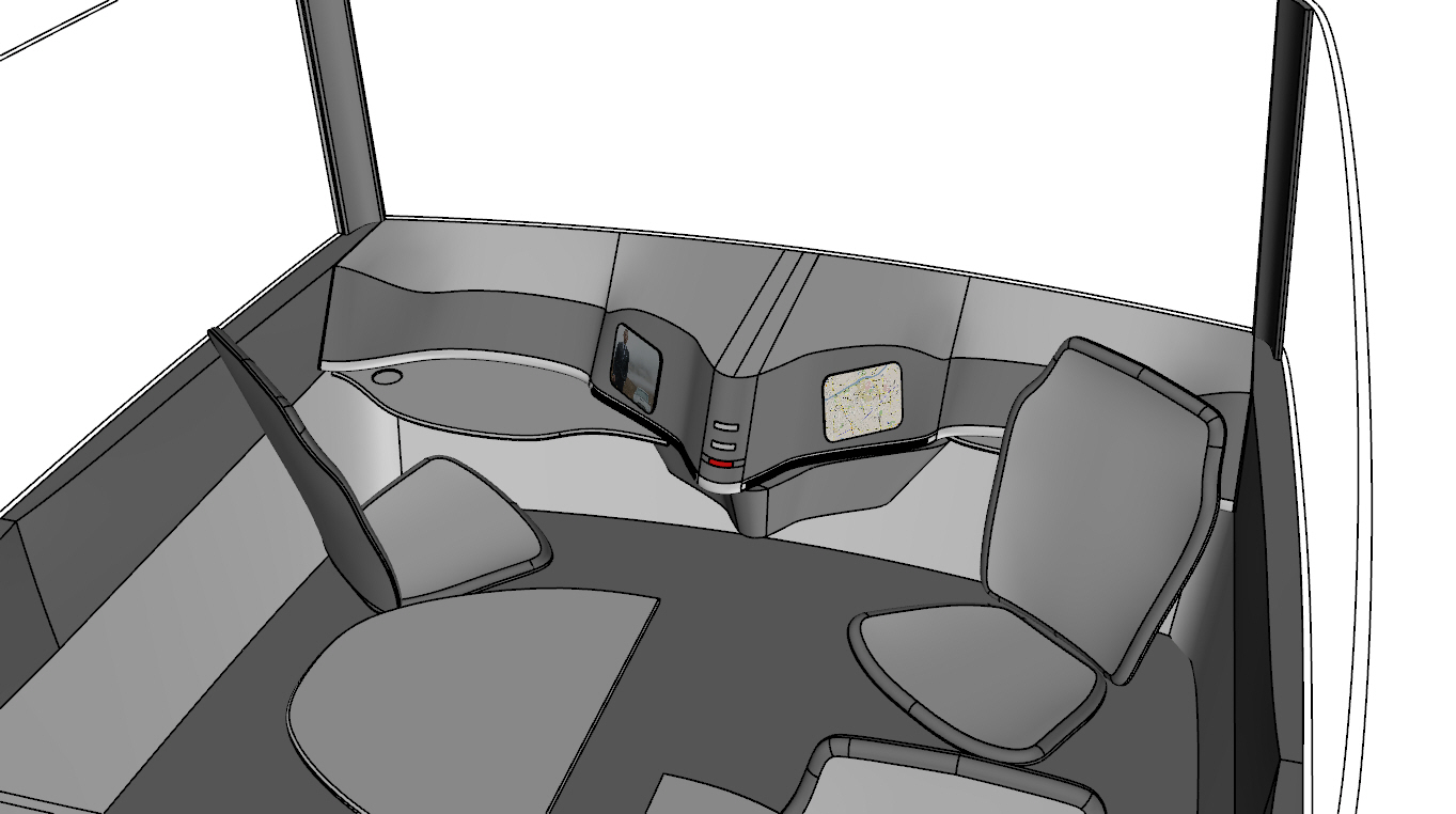 Quick conceptual rendering of a future self-driving car interior