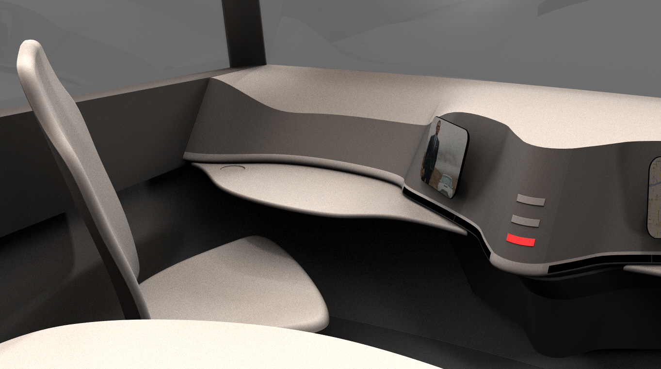Quick conceptual rendering of a future self-driving car interior