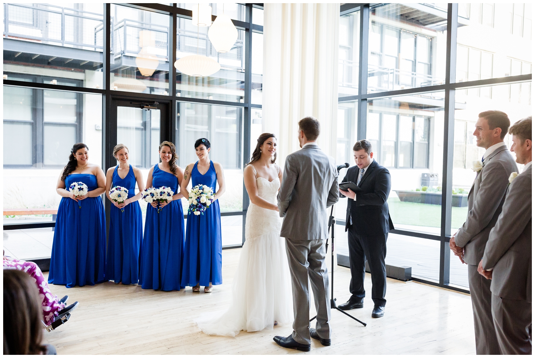 ceremony at greenhouse loft in Chicago