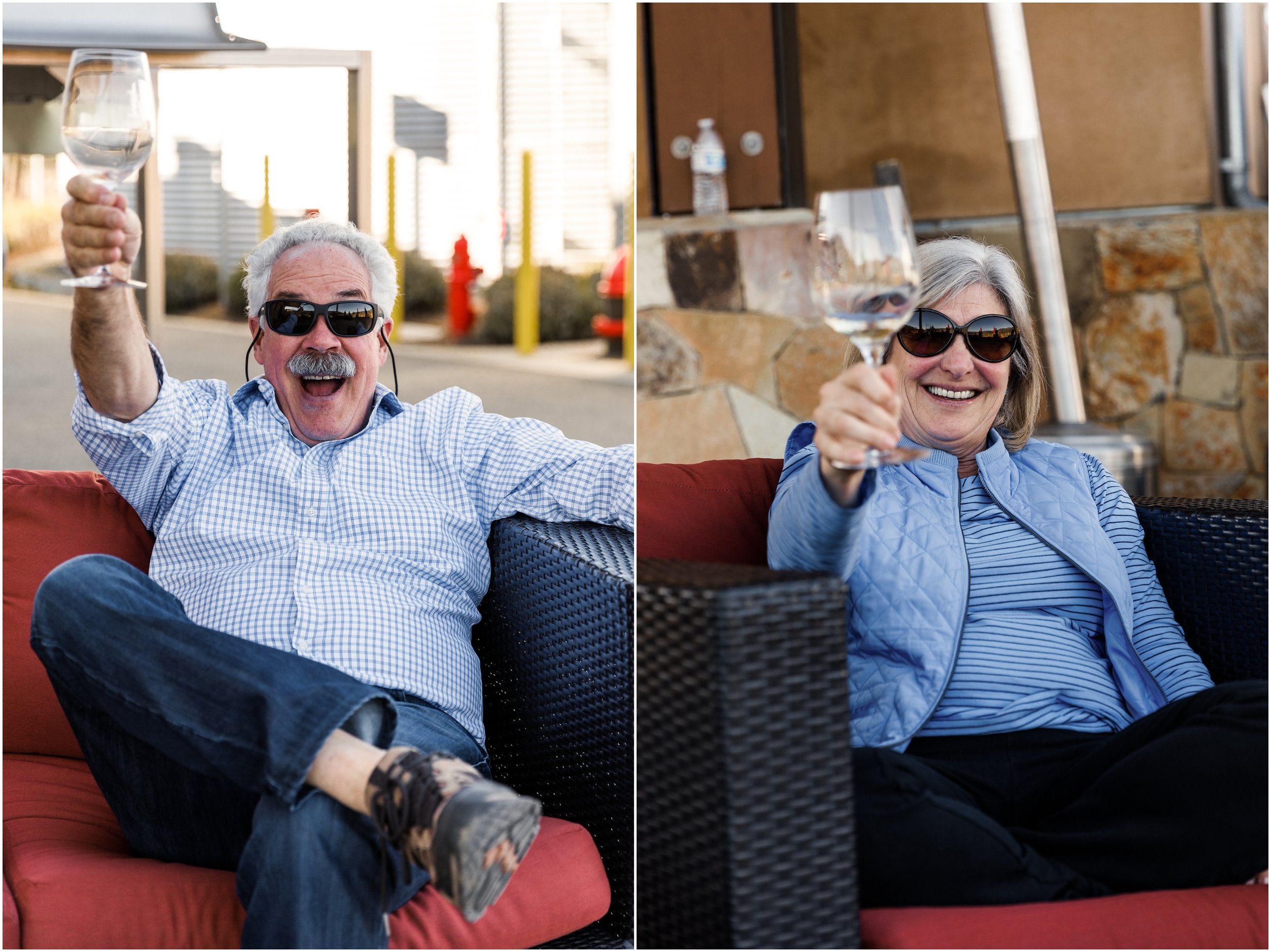 father of groom toasting during wine tasting