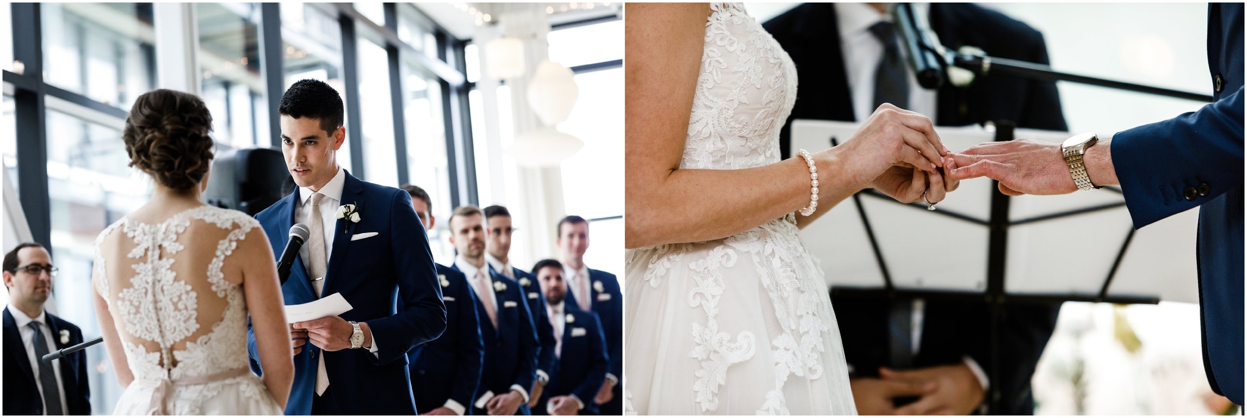 groom reading wedding vows at Greenhouse Loft in Chicago