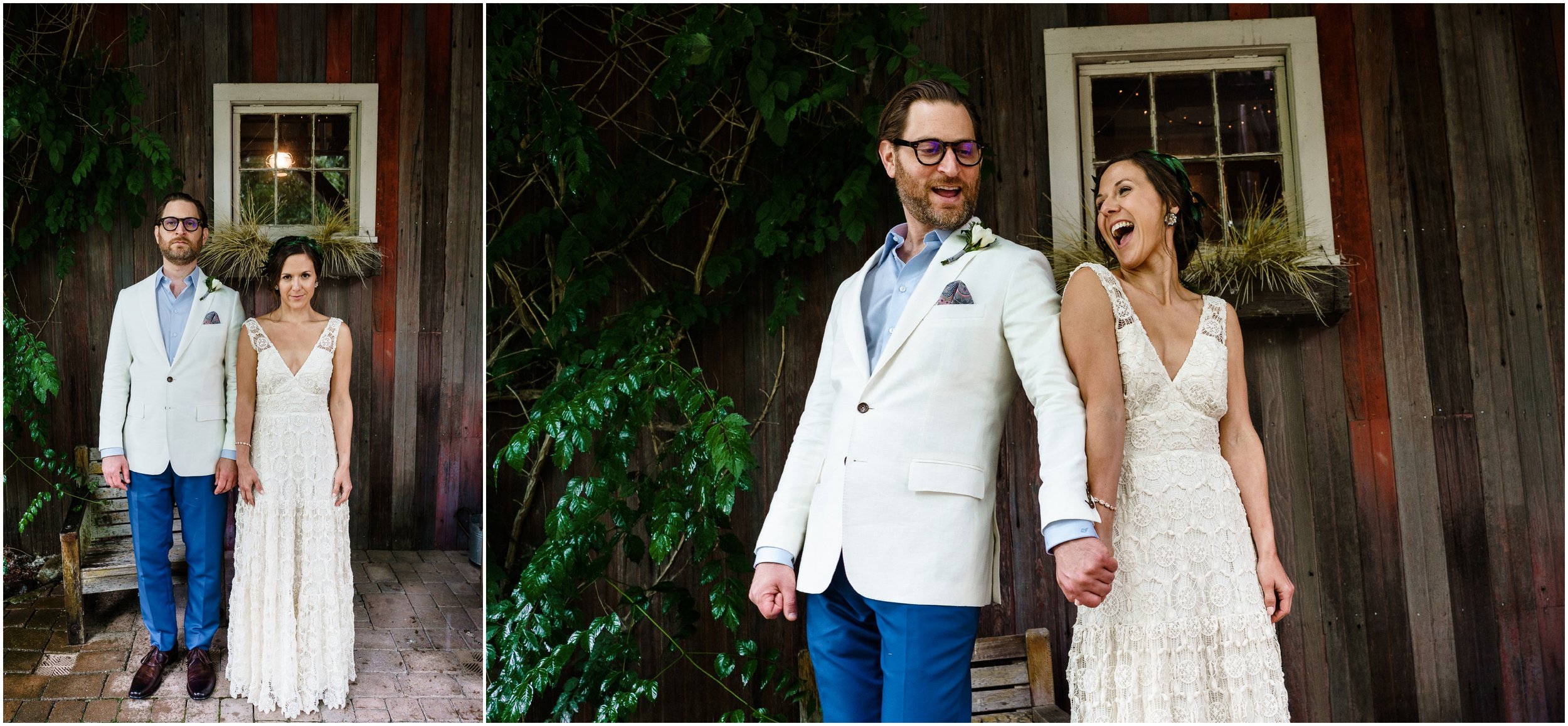 bride and groom posing for portrait