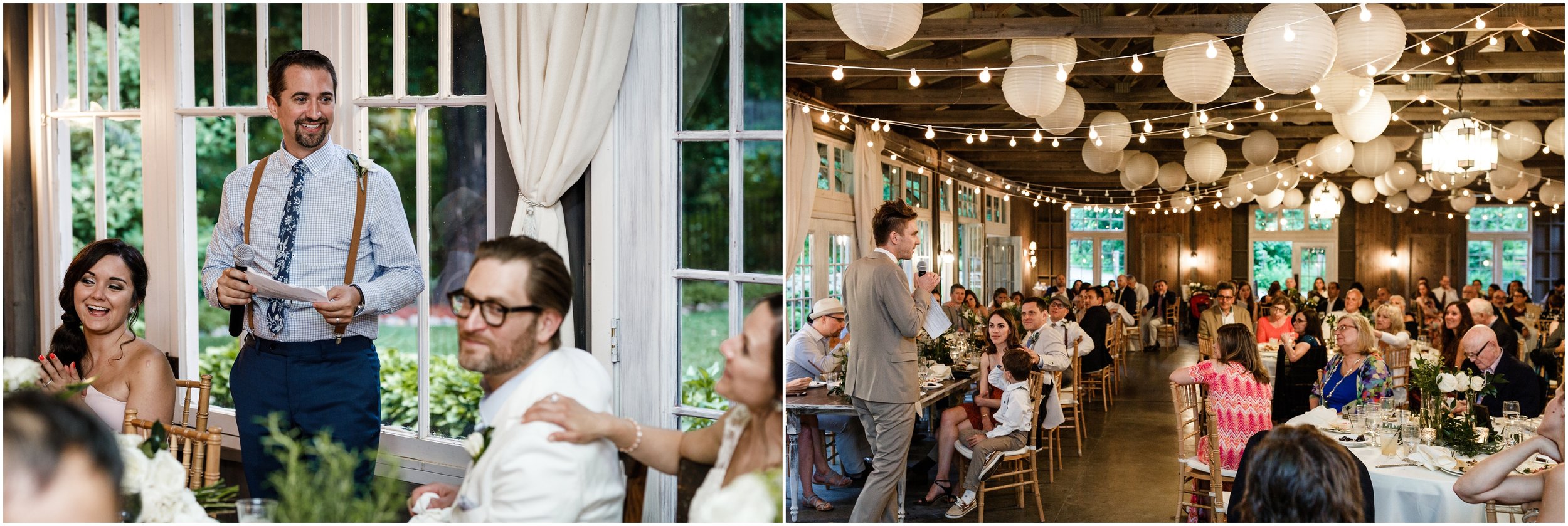 groomsman giving speech during reception