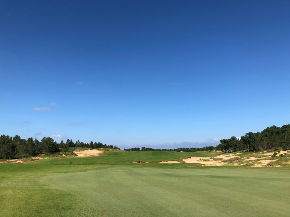 Looking back at the runway, I mean fairway. 