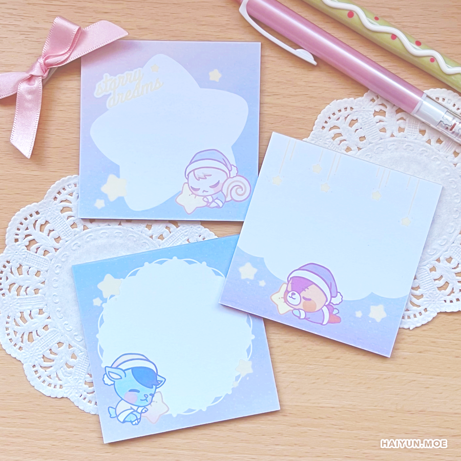 ACNH Starry Dreams Memo Pads