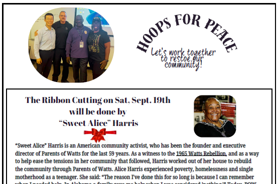 Ribbon Cutting for Hoops for Peace