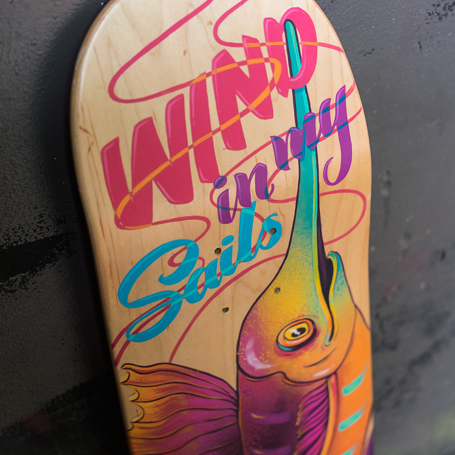 Wind in my Sails skateboard art