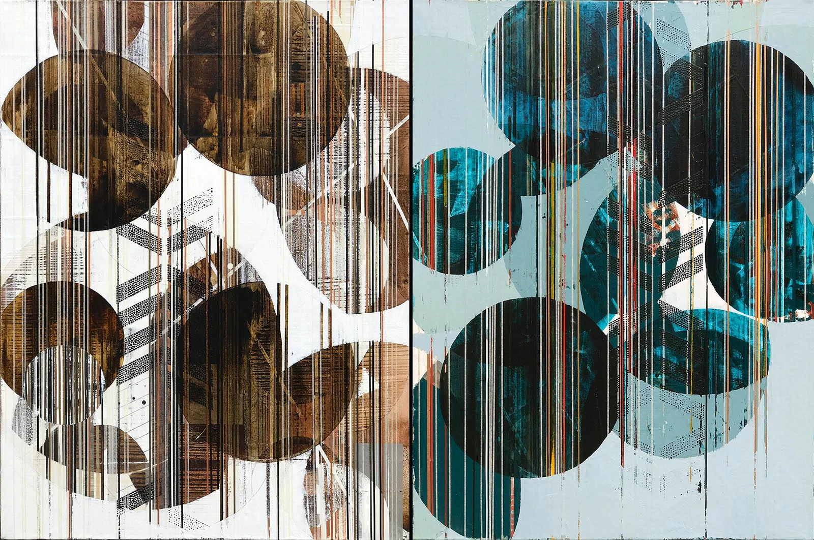 You Are a Sea of Light 1 + 2 (Lantern) / 2017 / Diptych, 40"h x 60"w / Title from: Nayyirah Waheed, “Salt”