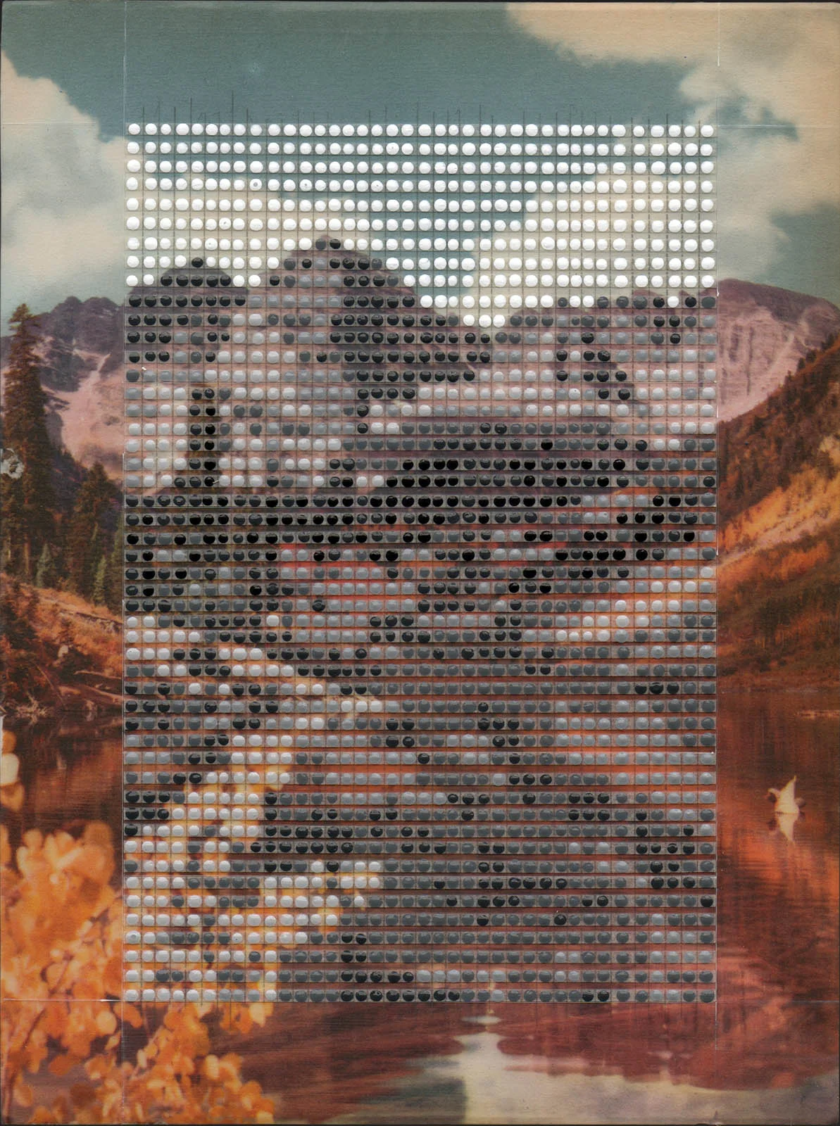 Maroon Bells in Fall, Aspen Colorado / Borrowed Landscape No.9 / 2017 / 11"h x 8.25"w / Private collection
