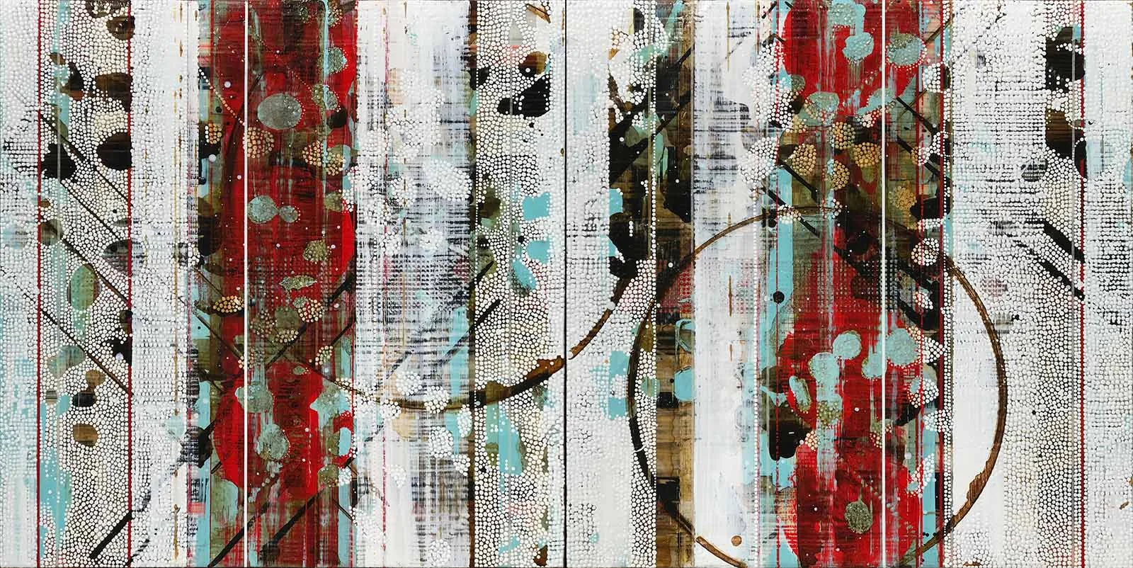 Into my heart and upon my skin / 2017 / Diptych, 24"h x 48"w / Title from: “The Gift”, poems by Hafiz
